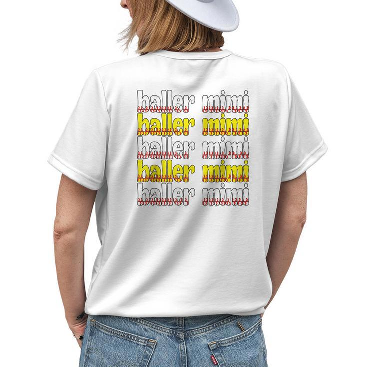 Baller Mimi Softball Baseball Mimi Grandma  Womens Back Print T-shirt