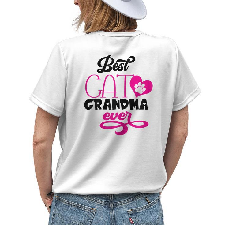 Best Cat Grandma Ever Kitty Animal Lover Mothers Day Cute Gift For Womens Womens Back Print T-shirt
