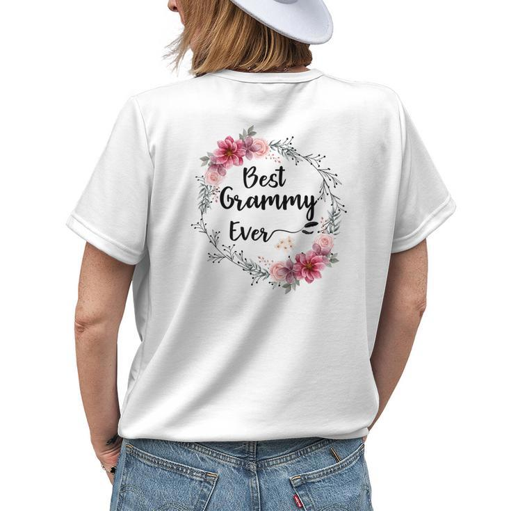 Best Grammy Ever Women Floral Decoration Grandma Women's T-shirt Back Print