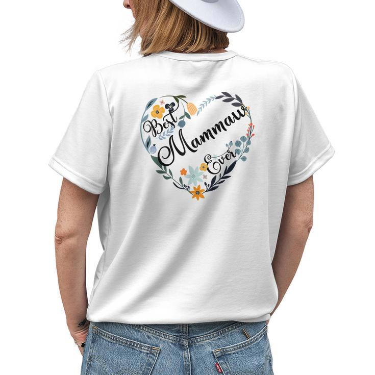 Best Mammaw Ever Heart Flower Blessed Grandma Women's T-shirt Back Print