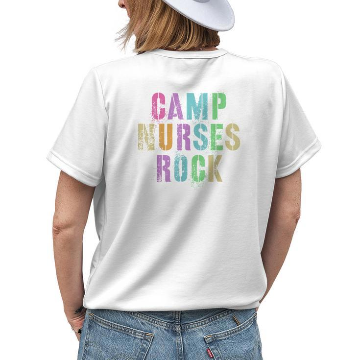 Camp Nurses Rocks Funny Camping Medical Crew Womens Back Print T-shirt Gifts for Her