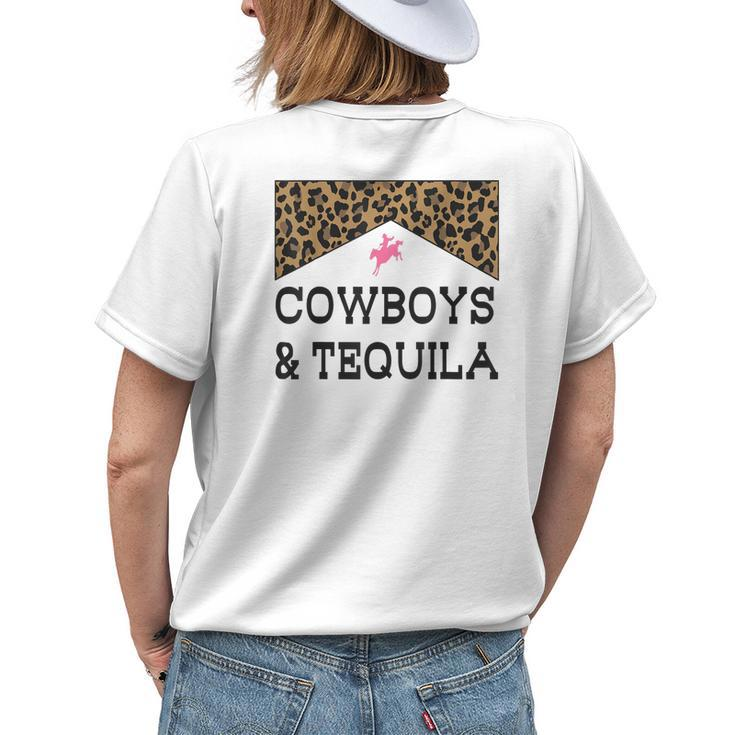 Cowboys And Tequila Western Funny Tequila Drinking Lover Womens Back Print T-shirt Gifts for Her