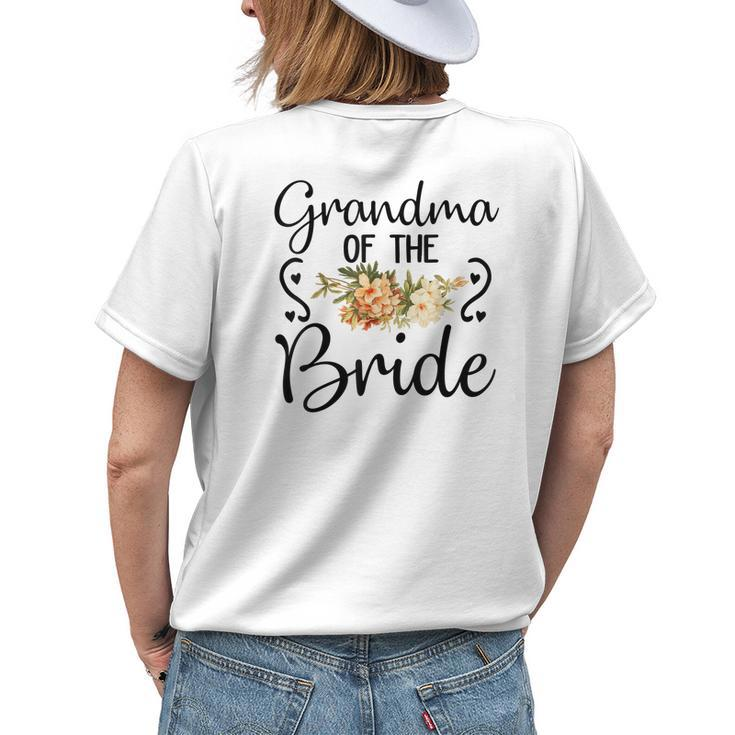 Cute Bridal Shower Wedding Flower Grandma Of The Bride Women's T-shirt Back Print