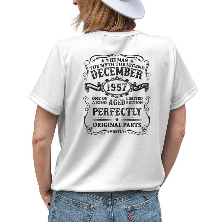 December 1957 The Man Myth Legend 65 Year Old Birthday Gift Womens Back Print T-shirt Gifts for Her