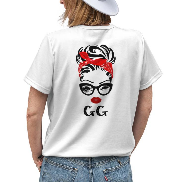 Gg Wink Eye Woman Face For Gg Grandma Women's T-shirt Back Print