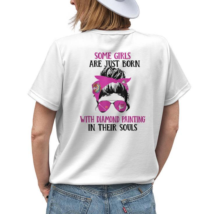 Some Girl Born With Diamond Painting Lover Women Grandma Women's T-shirt Back Print
