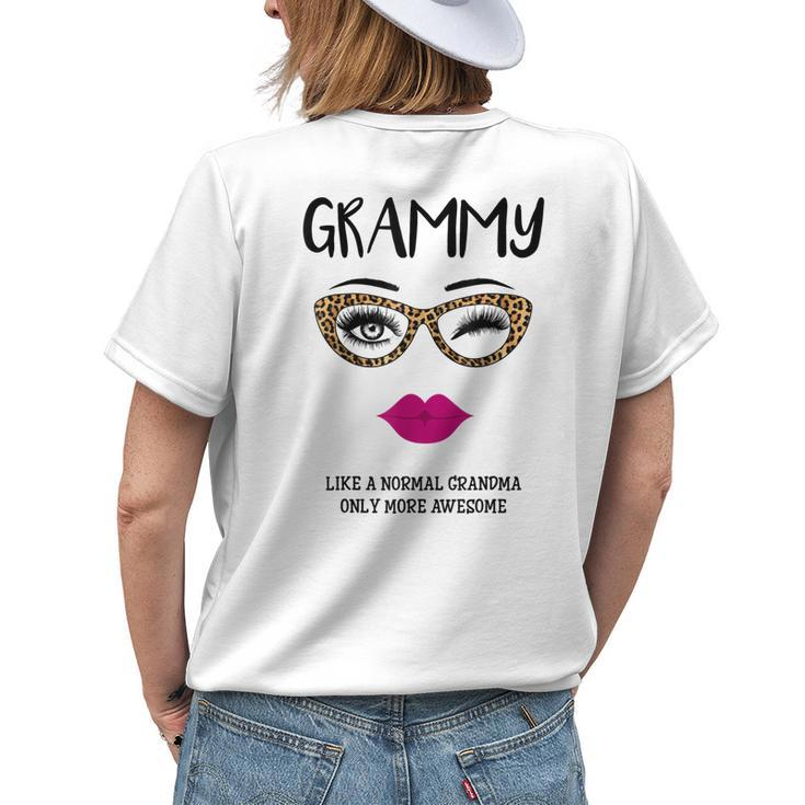 Grammy Like A Normal Grandma Only More Awesome Glasses Face Women's T-shirt Back Print