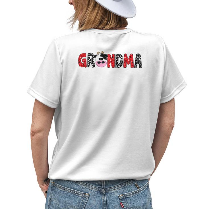 Grandma Of The Birthday For Boy Cow Farm Birthday Cow Nana Women's T-shirt Back Print Gifts for Her