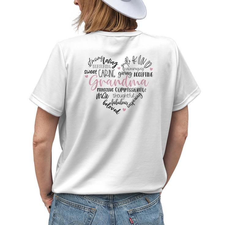 Grandma Grandparents Day Heart Love Women's T-shirt Back Print