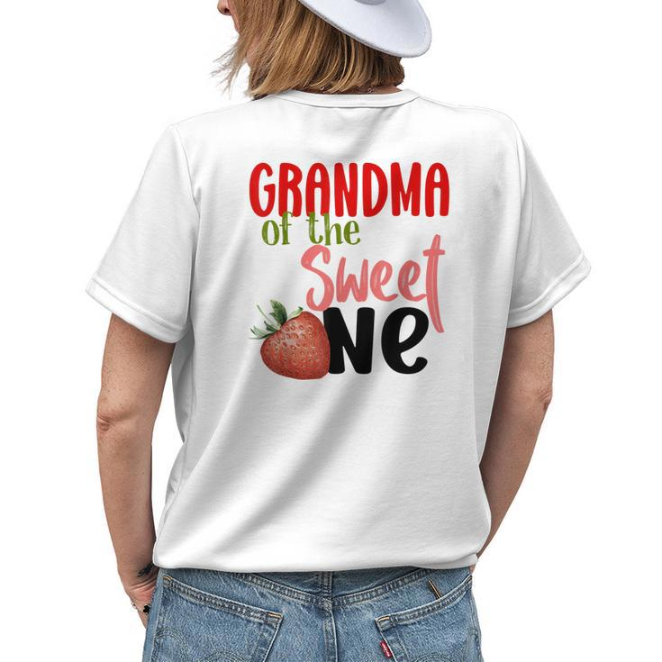 Grandma The Sweet One Strawberry Birthday Family Party Women's T-shirt Back Print