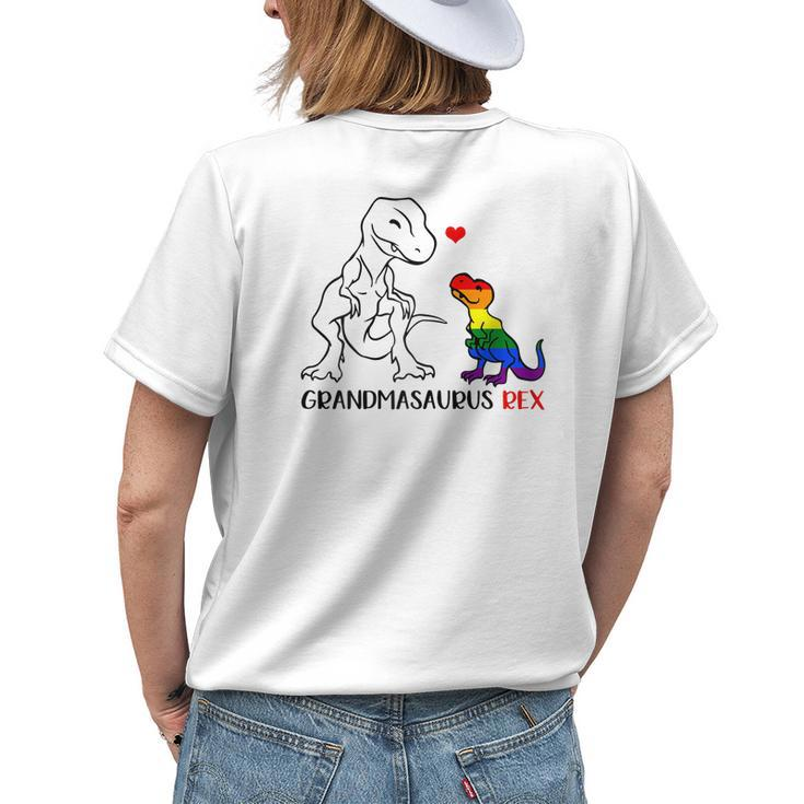 Grandmasaurus Rex T Rex Dinosaur Proud Grandma Lgbt Women's T-shirt Back Print
