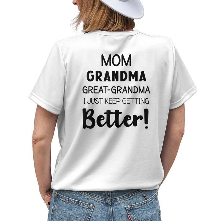 Grandmother Novelty Mom Grandma Greatgrandma Women's T-shirt Back Print