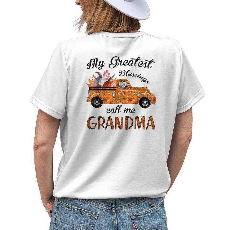 My Greatest Blessings Call Me Grandma Pumpkin Truck Women's T-shirt Back Print