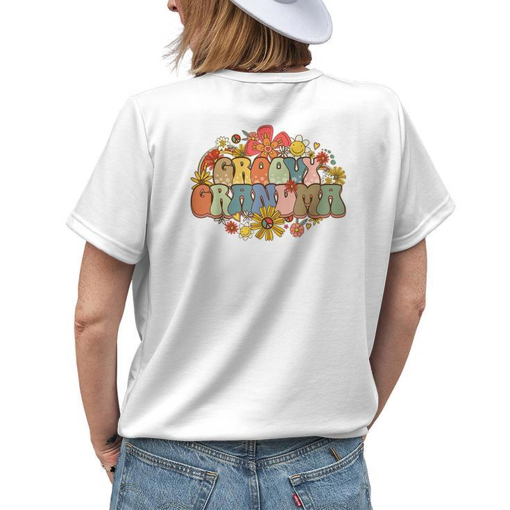 Groovy Grandma Vintage Colorful Flowers Grandmother Women's T-shirt Back Print