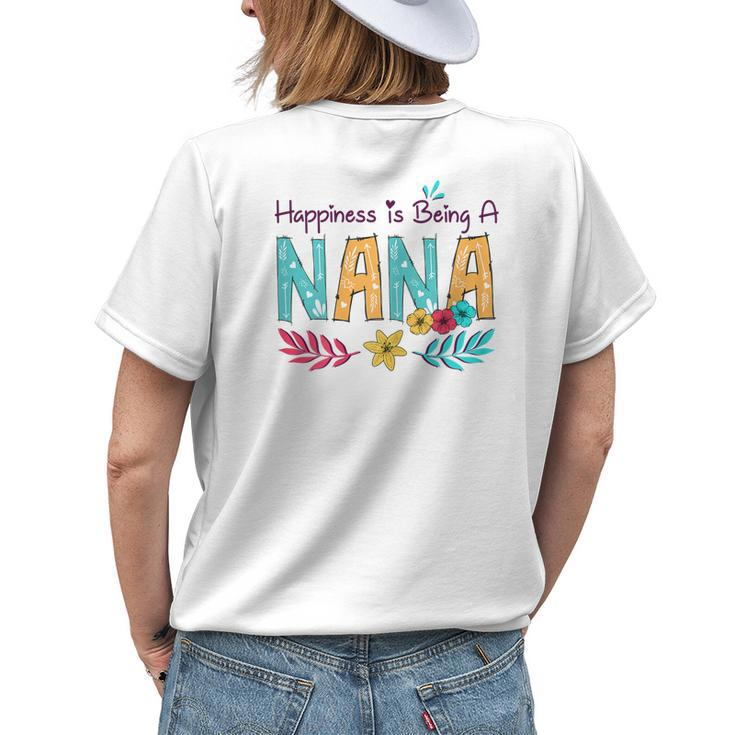 Happiness Is Being A Nana Grandma Women's T-shirt Back Print