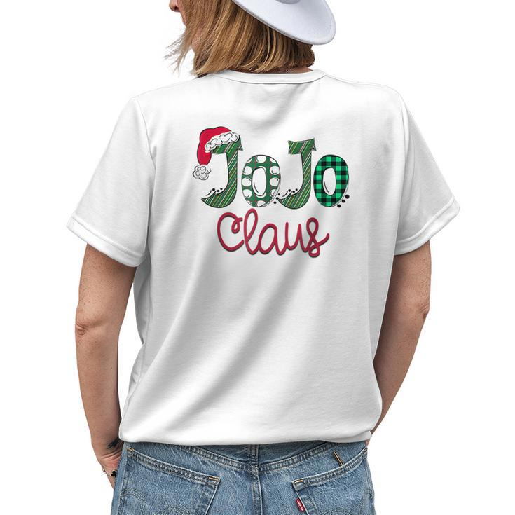 Jojo Claus Christmas Santa Claus Hat Grandma Women's T-shirt Back Print