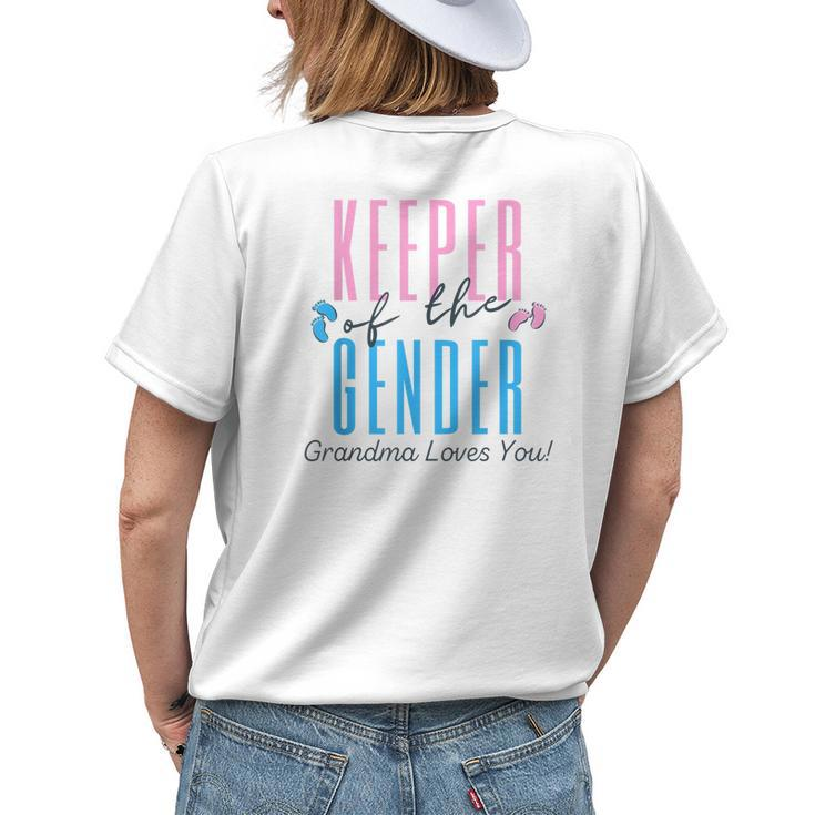 Keeper Of The Gender Grandma Loves You Baby Announcement Women's T-shirt Back Print