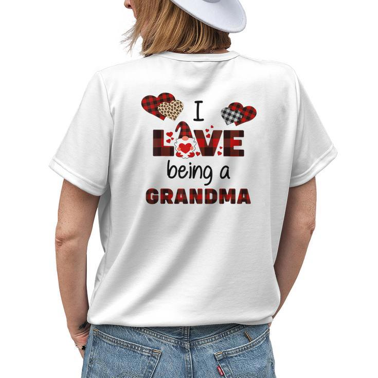 I Love Being A Grandma Nana Mimi Gnome Holding Heart Pajama Women's T-shirt Back Print