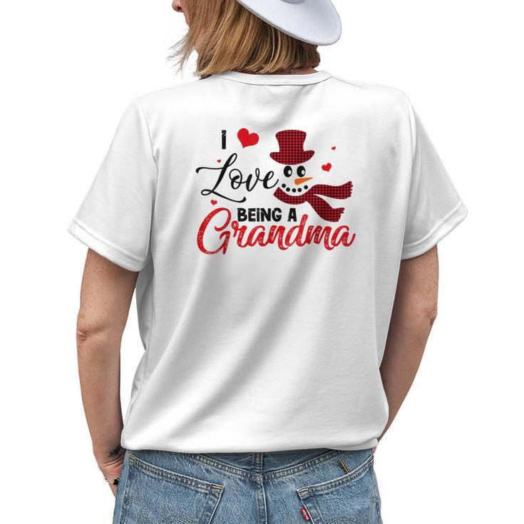 I Love Being A Grandma Snowman Christmas Pajama Women's T-shirt Back Print
