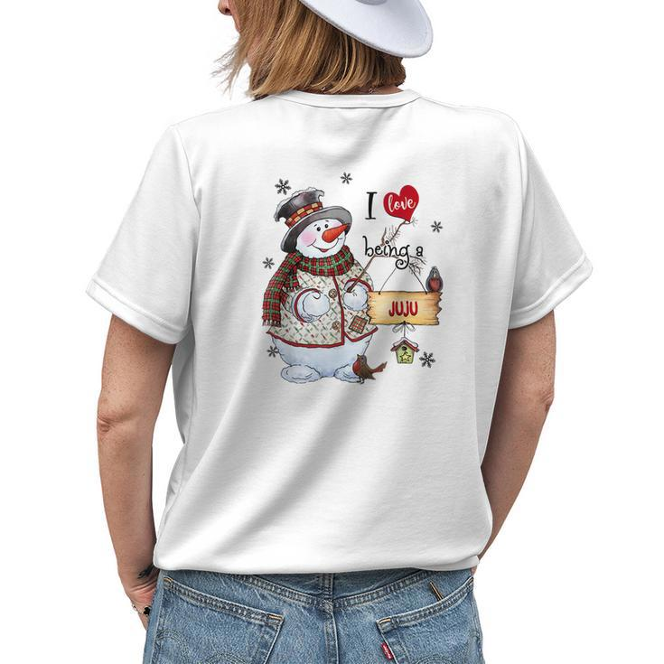 I Love Being A Juju Snowman Grandma Women's T-shirt Back Print