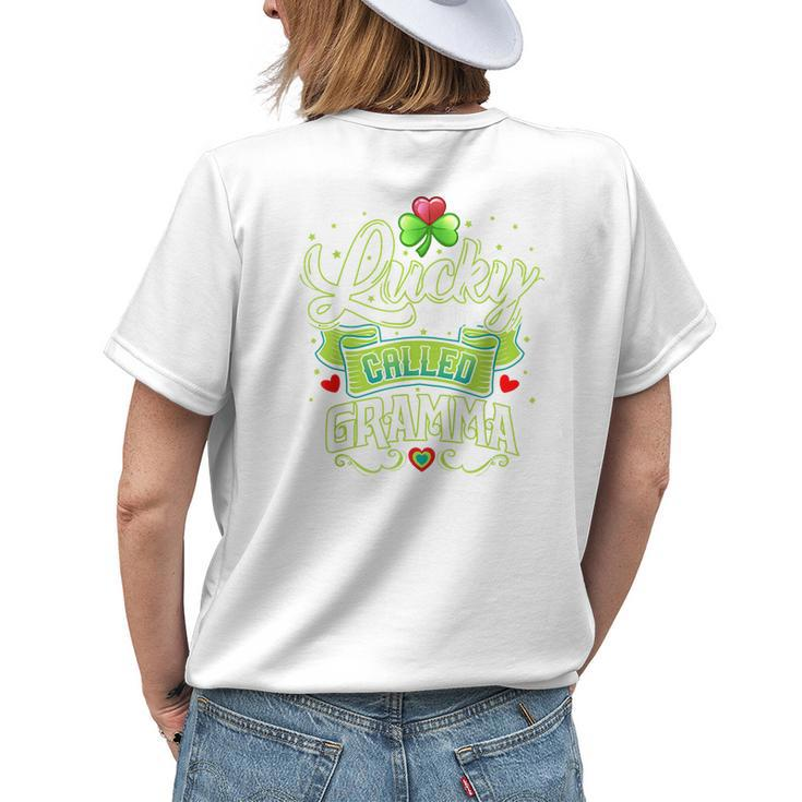 Lucky To Be Called Gramma St Patricks Day Proud Grandma Women's T-shirt Back Print