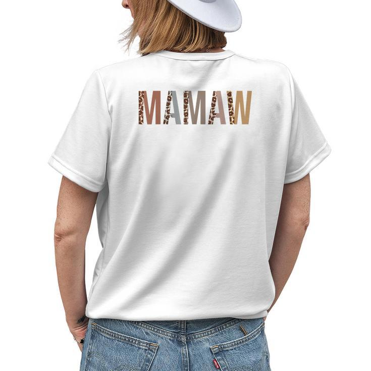 Mamaw Leopard Print Mom Cute Grandma Women's T-shirt Back Print