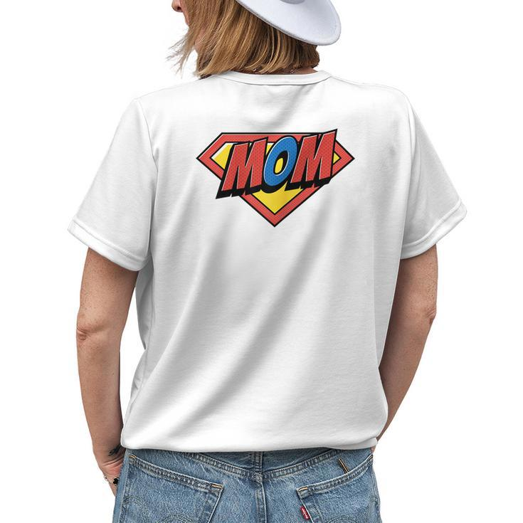 Mom Super Hero Superhero Mothers Day Gift For Womens Women's Crewneck Short Sleeve Back Print T-shirt Gifts for Her