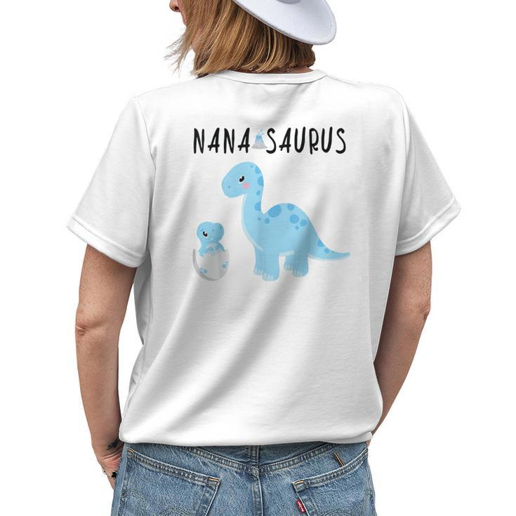 Nanasaurus For Grandma Matching Dinosaur For Women Women's T-shirt Back Print