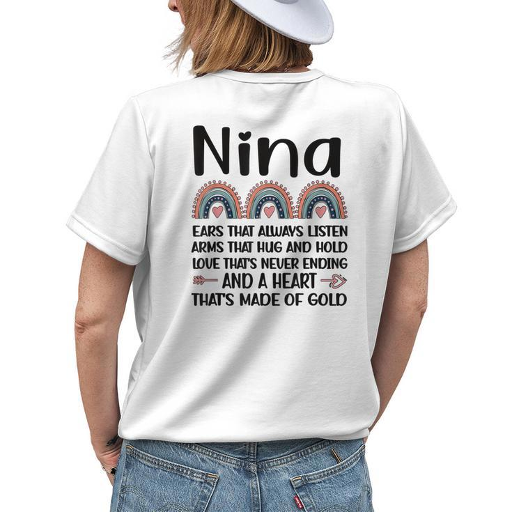 Nina Grandmother Appreciation Nina Grandma Rainbow Women's T-shirt Back Print