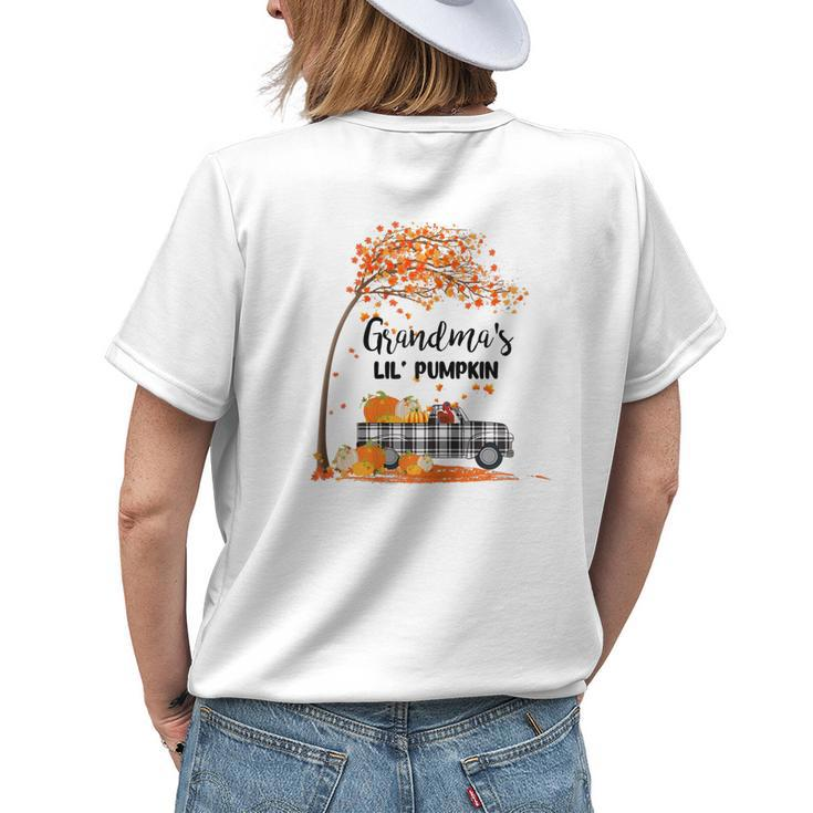 Ph Plaid Truck Pumpkin Thanksgiving Grandma Costume Family Women's T-shirt Back Print