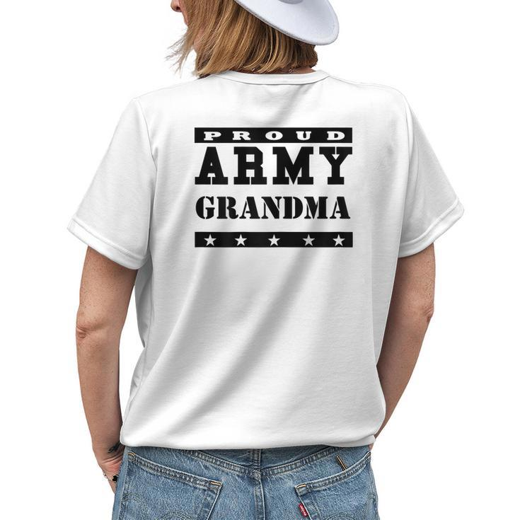 Proud Army Grandma T Usa Patriotic Military Women's T-shirt Back Print