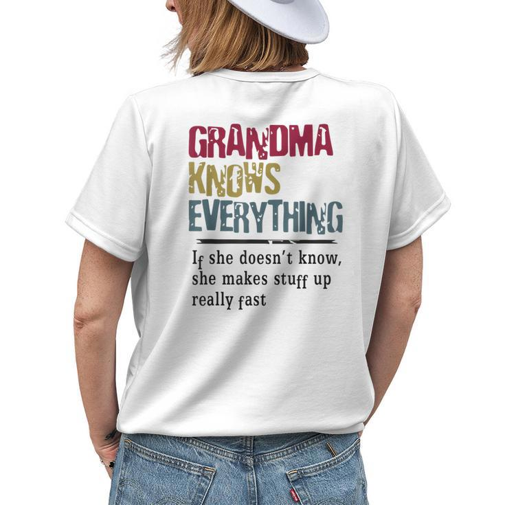 Quote Grandma Knows Everything Women's T-shirt Back Print