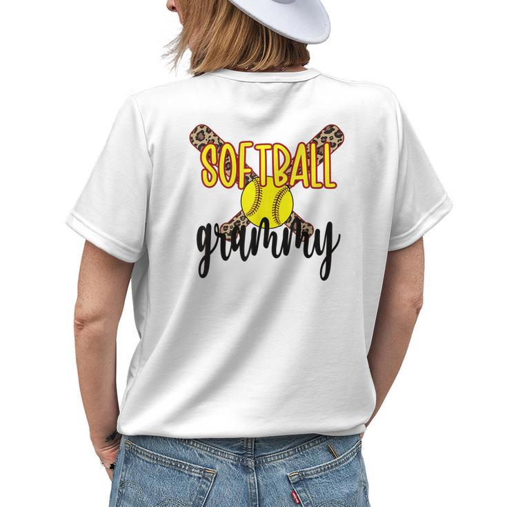 Softball Grammy Grandma Softball Player Grammy Women's T-shirt Back Print