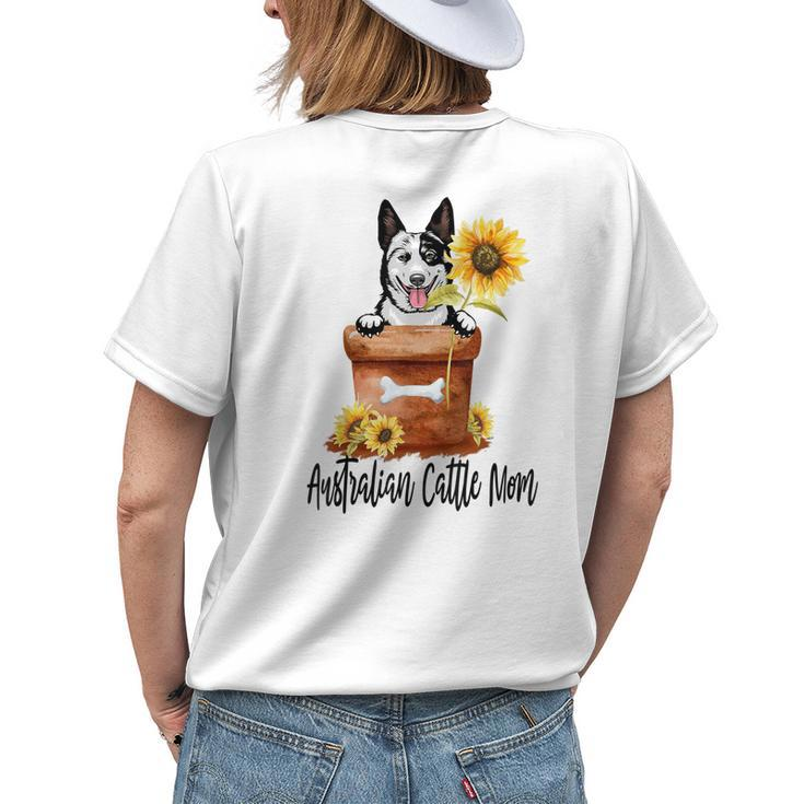 Sunflower Australian Cattle Mom Dog Lover Women's T-shirt Back Print Gifts for Her