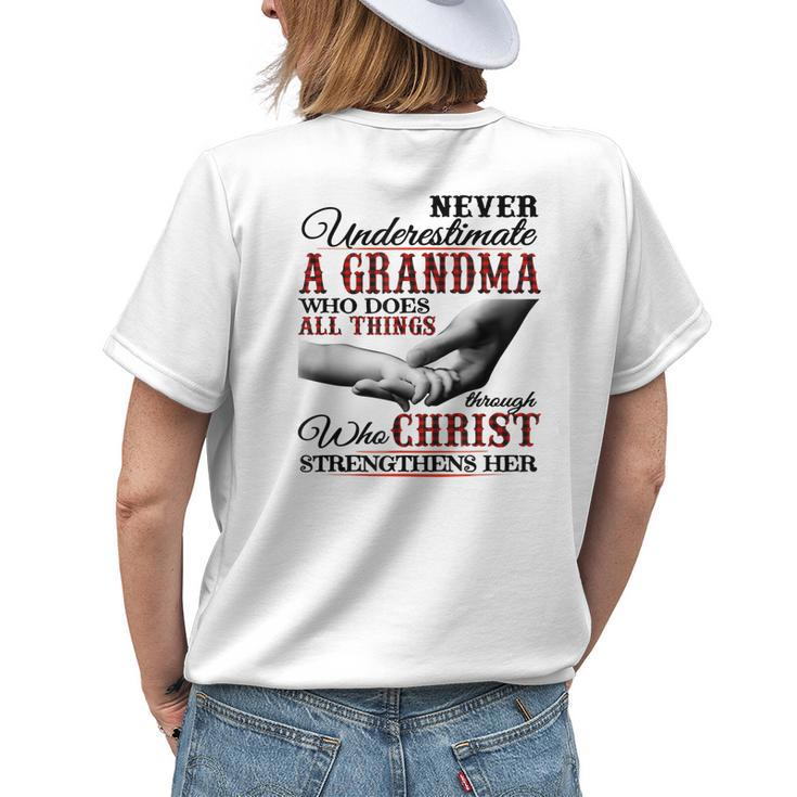 Never Underestimate A Grandma Who Does All Things Women's T-shirt Back Print