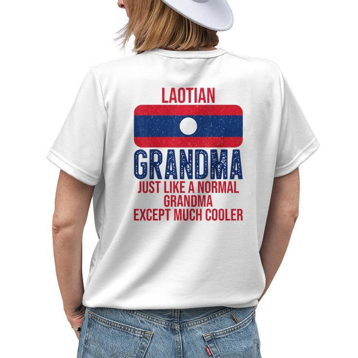 Vintage Laotian Grandma Laos Flag For Women's T-shirt Back Print