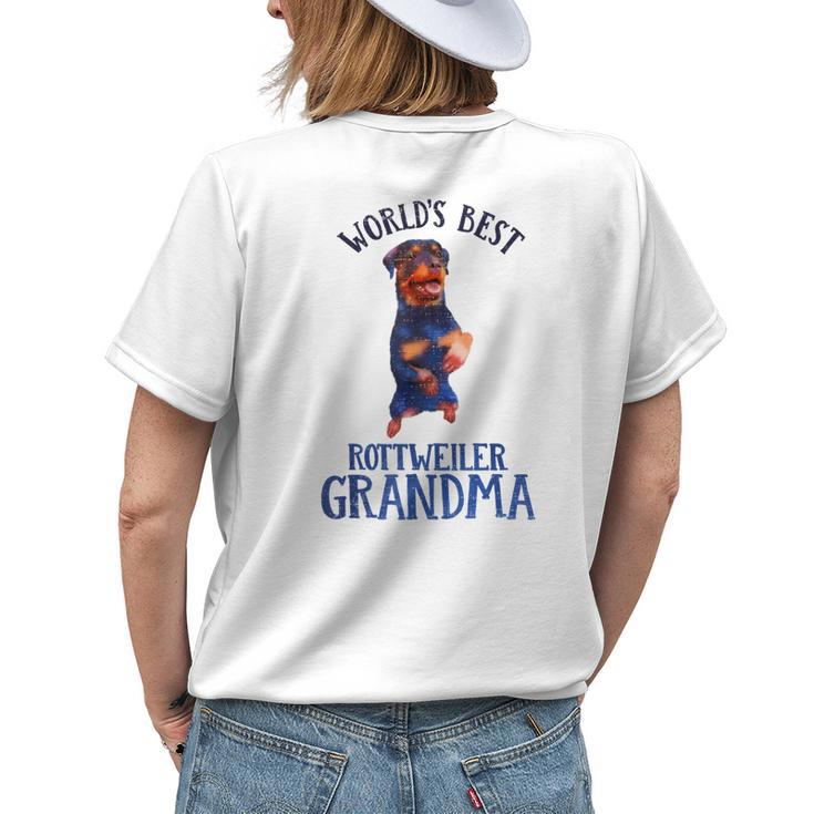 Worlds Best Rottweiler Grandma Rottie Owner Lover Women's T-shirt Back Print