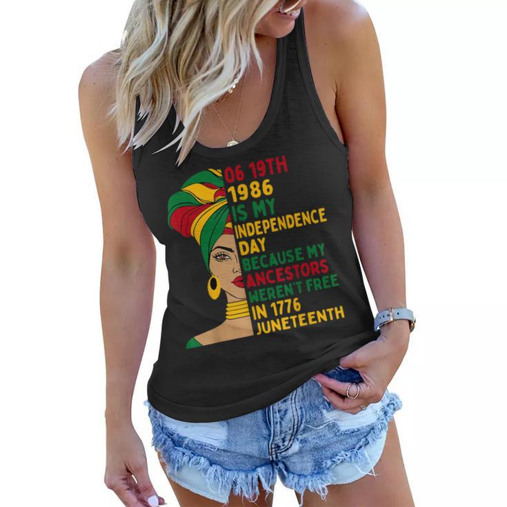 1986 Junenth Is My Independence Day Black African Womens  Women Flowy Tank