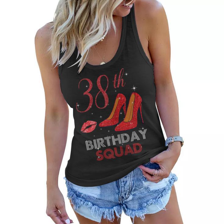 38Th Birthday Squad Stepping Into 38 Red Shoes Women Gift Gift For Womens Women Flowy Tank