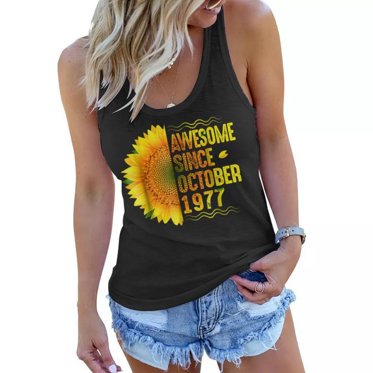 41St Birthday Gift Sunflower Awesome Since October 1977 Tee Women Flowy Tank