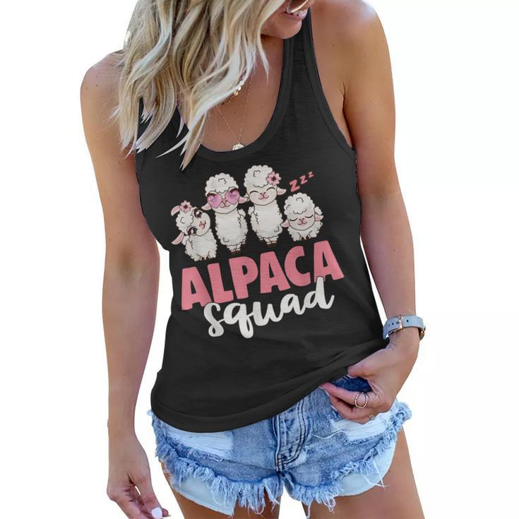 Alpaca Squad Cute N Girls Gift For Llama & Alpaca Lovers Women Flowy Tank