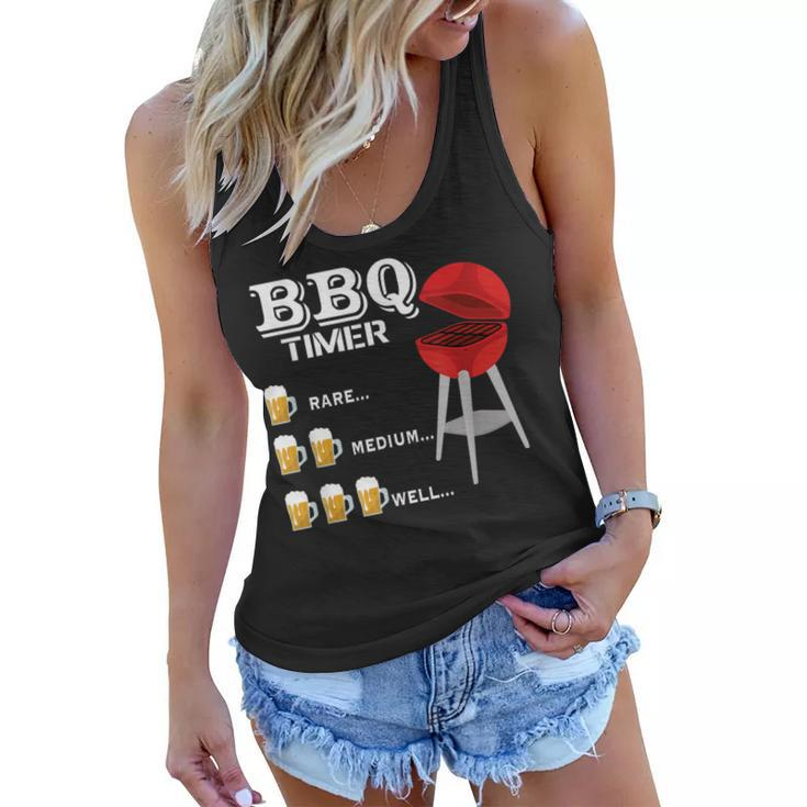 Bbq Timer Funny Beer Drinking Grilling Gift  Gift For Mens Women Flowy Tank