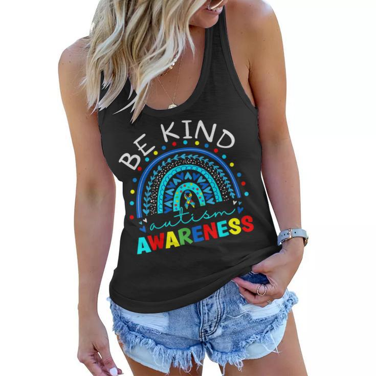 Be Kind Autism Awareness Puzzle Rainbow Choose Kindness  Women Flowy Tank