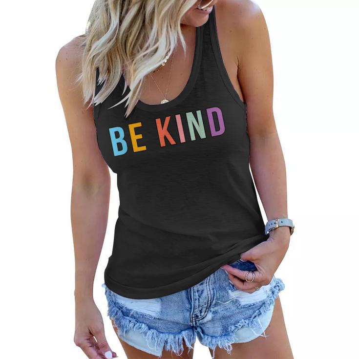 Be Kind - Throwback Retro Design - Positive Quote - Classic  Women Flowy Tank