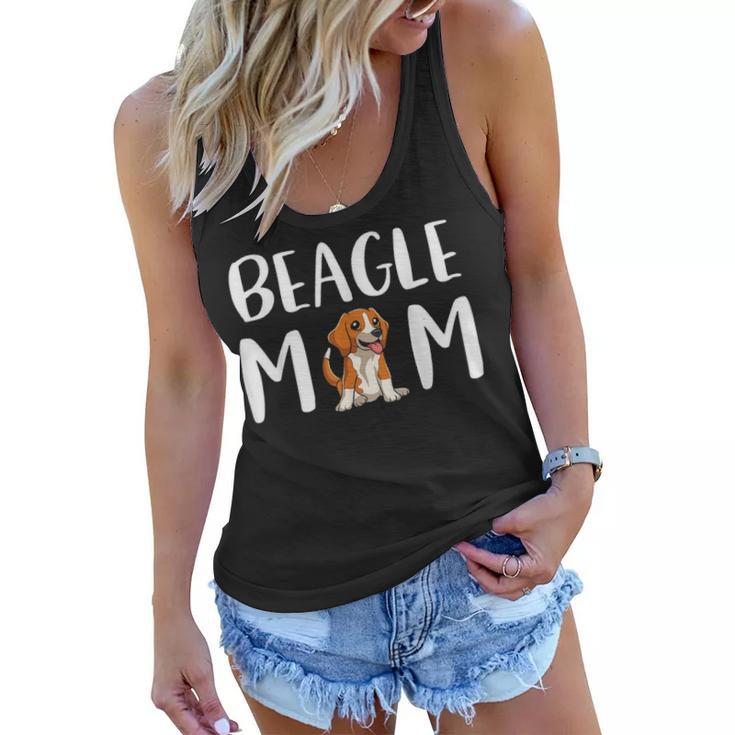 Beagle Mom Cute Beagle Art Graphic Beagle Dog Mom Women Flowy Tank