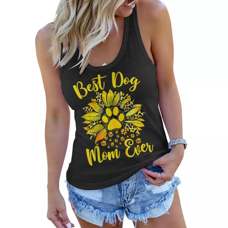 Best Dog Mom Ever Mothers Day Sunflower Dog Lover  Women Flowy Tank