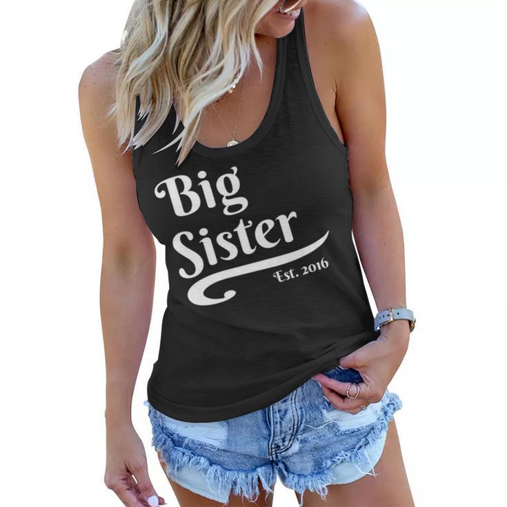 Big Sister Established 2016 Pregnancy Second Child Women Flowy Tank