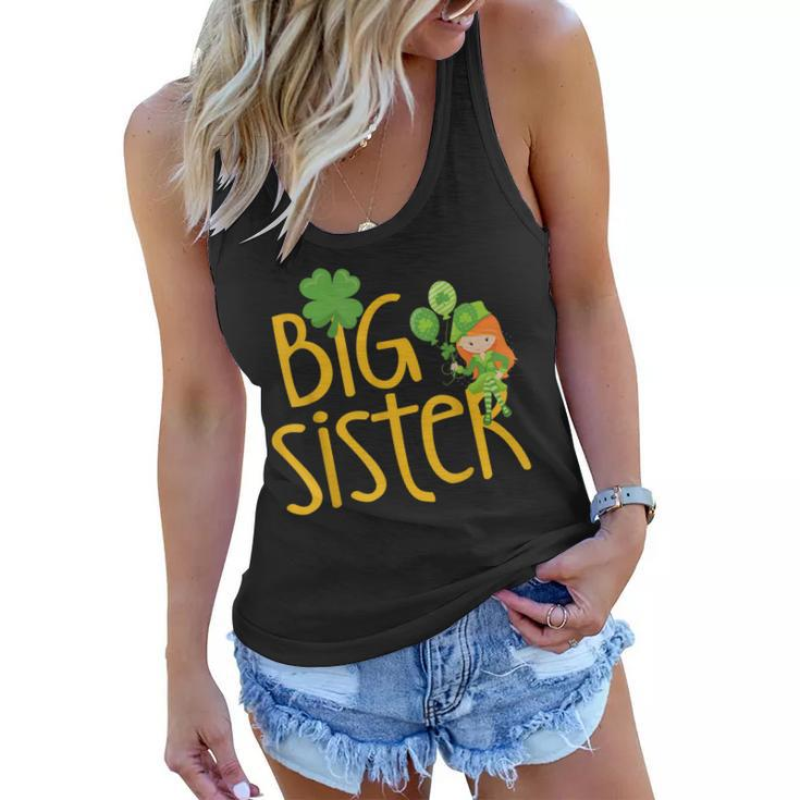 Big Sister Finally Stpatricks Day  Kids Sibling Women Flowy Tank
