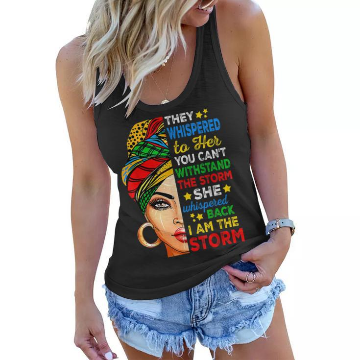 Black History Month African Woman Afro I Am The Storm Women  V2 Women Flowy Tank