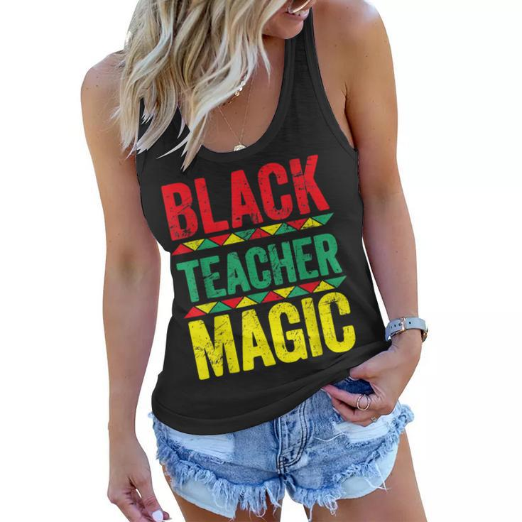 Black Teacher Magic  Teacher Black History Month  V4 Women Flowy Tank